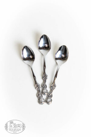 Online Tea Shop Gifts for Tea Lovers Three Demi Tea Spoons with rose