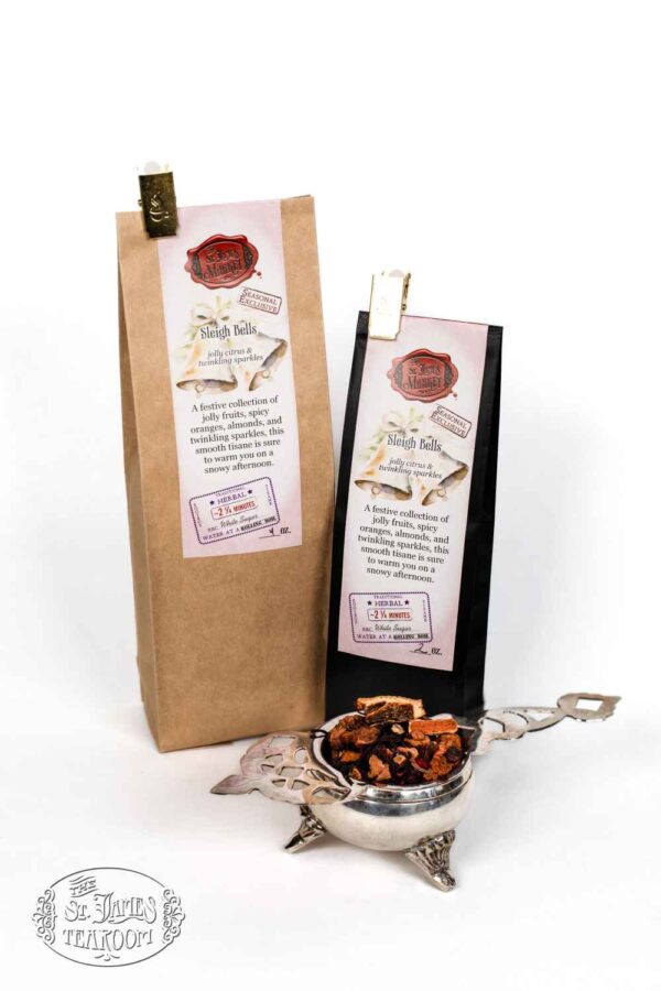 St James Tearoom Online Tea Shop Loose Leaf Herbal Seasonal - Sleigh Bells with leaves