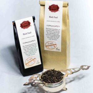 Online Tea Shop Loose Leaf Black Tea - Black Pearl Bags and Leaves Vanilla Jasmine