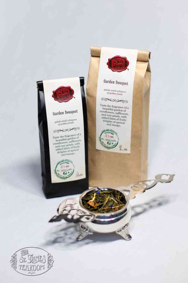 Online Tea Shop Loose Leaf Green Tea - Garden Bouquet Bags and Leaves Floral Fruity