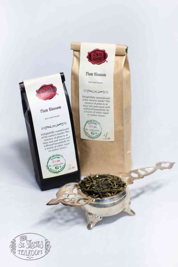 Online Tea Shop Loose Leaf Green Tea - Plum Blossom Bags and Leaves Fruity Plum
