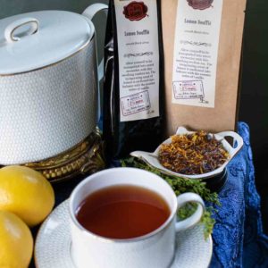 Online Tea Shop Caffeine Free Herbal Tea - Lemon Souffle in Teacup Smooth Vanilla Floral Rooibos