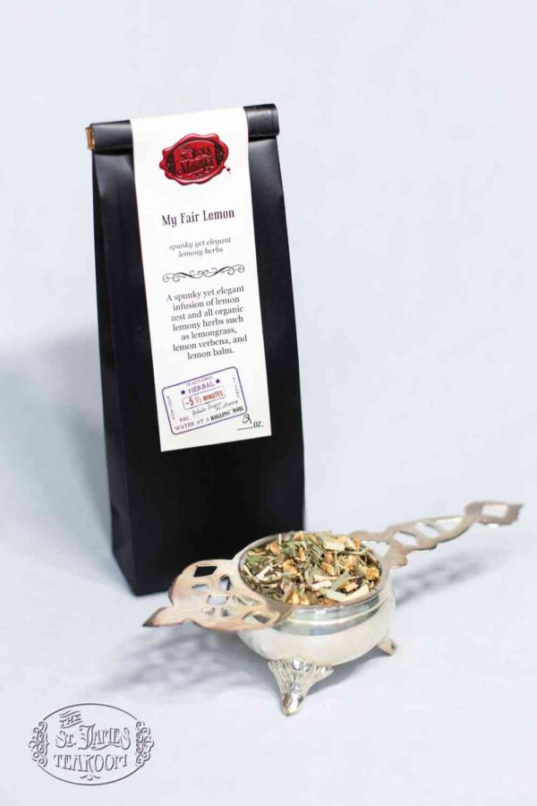 Online Tea Shop Caffeine Free Herbal Tea - My Fair Lemon Bags and Leaves Lemongrass Lemon Balm Verbena Zest Upset Stomach