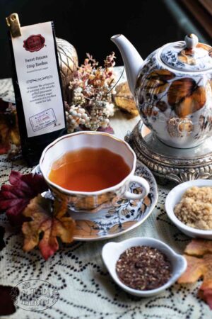 Online Tea Shop Caffeine Free Herbal Tea - Sweet Autumn Crisp Rooibos in Teacup Fall Pineapple