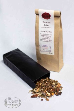 Online Tea Shop Caffeine Free Herbal Tea - Winter Mint Rooibos Leaves in Bag Sweet Chocolate Vanilla Apple