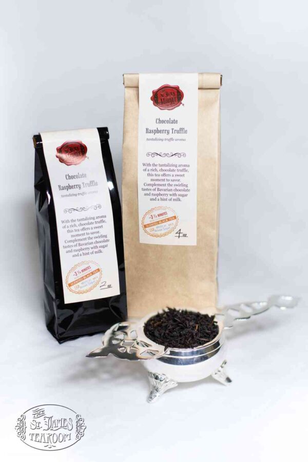 Online Tea Shop Loose Leaf Black Tea - Chocolate Raspberry Truffle Bags and Leaves Sweet Dessert