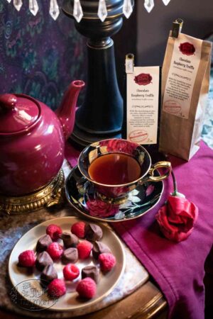 Online Tea Shop Loose Leaf Black Tea - Chocolate Raspberry Truffle in Teacup Sweet Dessert