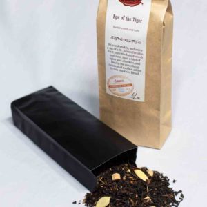 Online Tea Shop Loose Leaf Black Tea - Eye of the Tiger Leaves in Bag Butterscotch Almond Rum