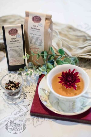 Online Tea Shop Loose Leaf Black Tea - Lady of Marliondolen in Teacup Rose Pear