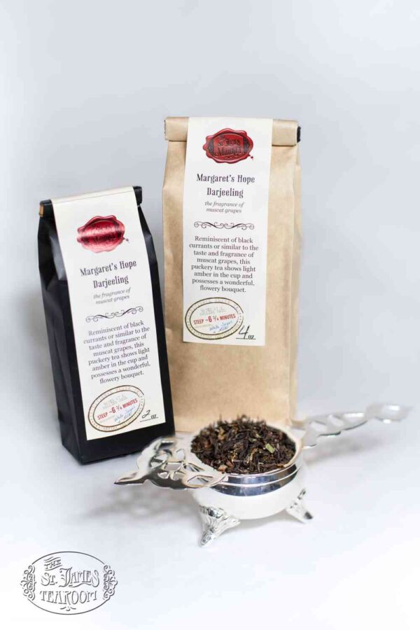 Online Tea Shop Loose Leaf Black Tea - Margaret's Hope Darjeeling Bags and Leaves Puckery Currant