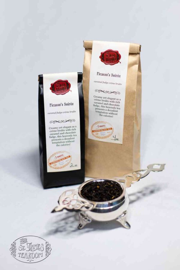 Online Tea Shop Loose Leaf Black Tea - Picasso's Soiree Bags and Leaves Sweet Caramel Dessert
