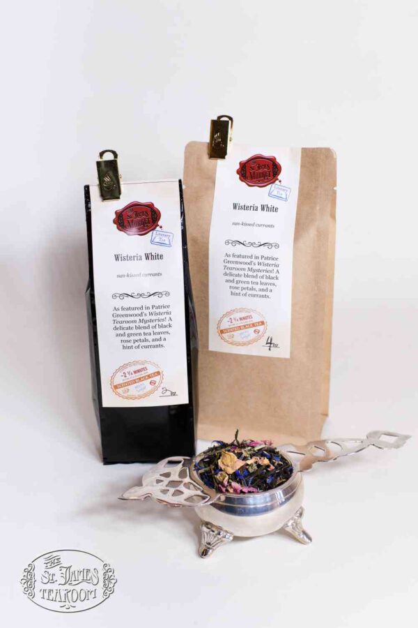 Online Tea Shop Loose Leaf Black Tea - Wisteria White Bags and Leaves Rose Currant Floral