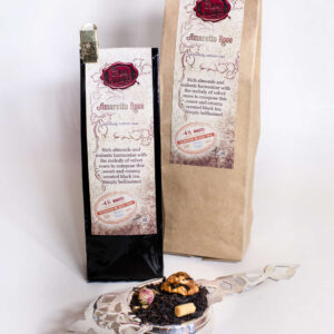 Online Tea Shop Loose Leaf Black Tea - Amaretto Rose 4 and 2 oz and leaves