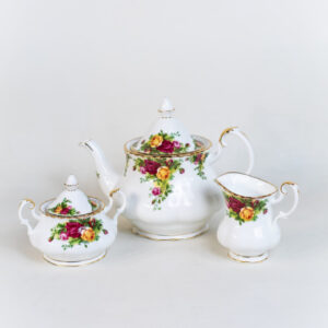 Online Tea Shop Tea Gifts for tea lovers Royal Albert Old Country Roses Teapot, Creamer and Sugar Bowl