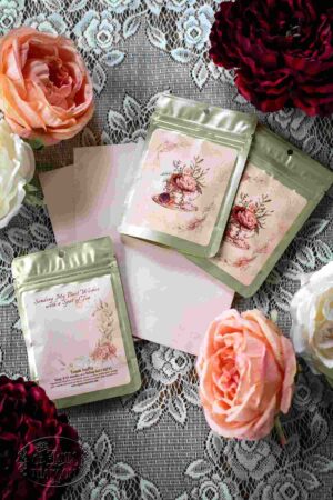 Online Tea Shop Gifts for Tea Lover Floral tea card lemon souffle front and back