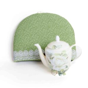 Online Tea Shop Gifts for Tea Lovers Lush Green Tea Cozy with Iceberg teapot