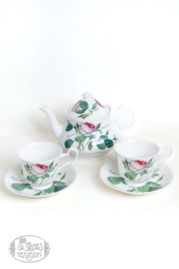 Online Tea Shop Gifts for Tea Lovers Redoute Rose teapot and two cups