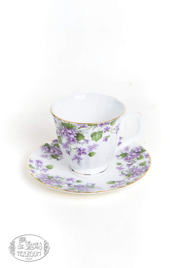 Violet tea cup and saucer