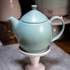Online tea Shop Gifts for Tea Lovers Dew Teapot with Basket Infuser 14 oz. Minty Aqua