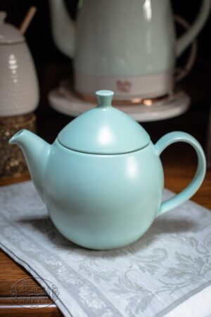 Online tea Shop Gifts for Tea Lovers Dew Teapot with Basket Infuser 32oz. Minty Aqua