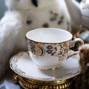 Online teashop gifts for tea lovers china gold lace berry tea cup and saucer