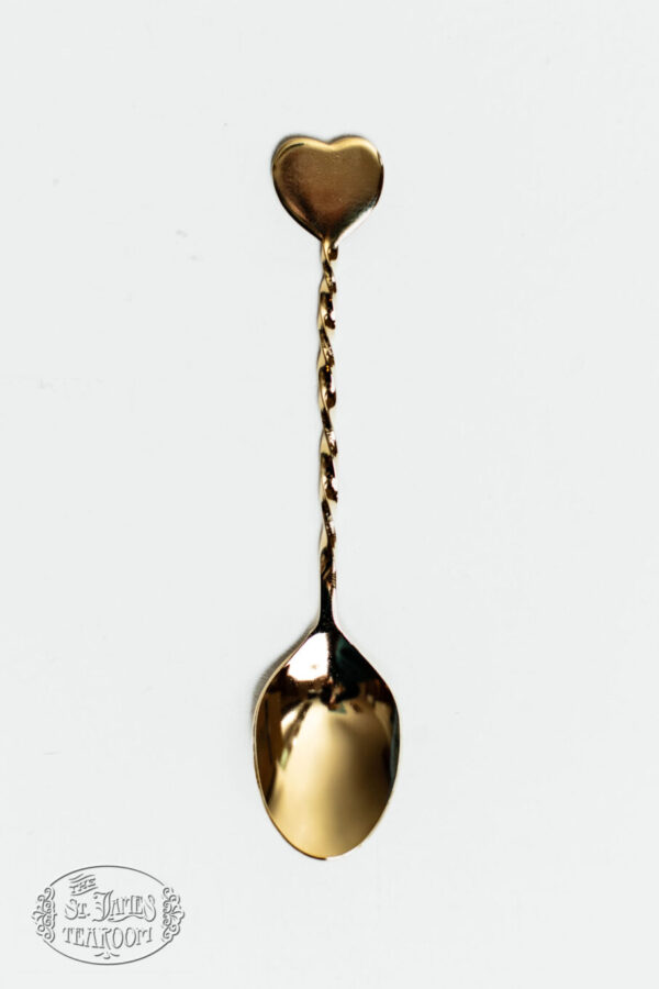 Online Teashop Gifts for tea Lovers Gold heart Delicate Demi Tea Spoon one