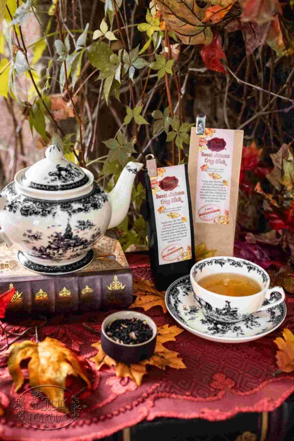 St James Tearoom Online Tea Shop - Sweet Autumn Crisp BLACK 4 oz and 2 oz