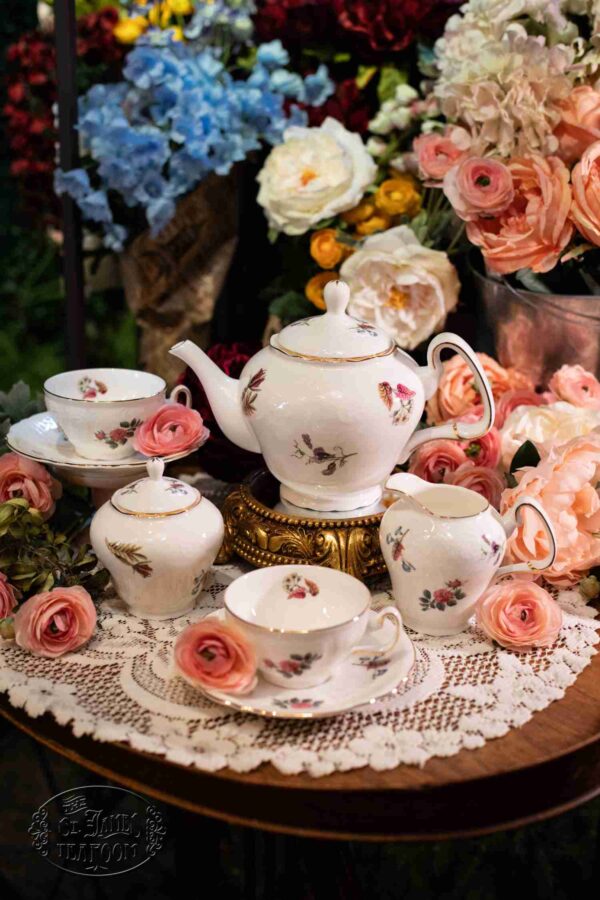 online tea shop gifts for tea lovers china Anna Garden China set close look with roses
