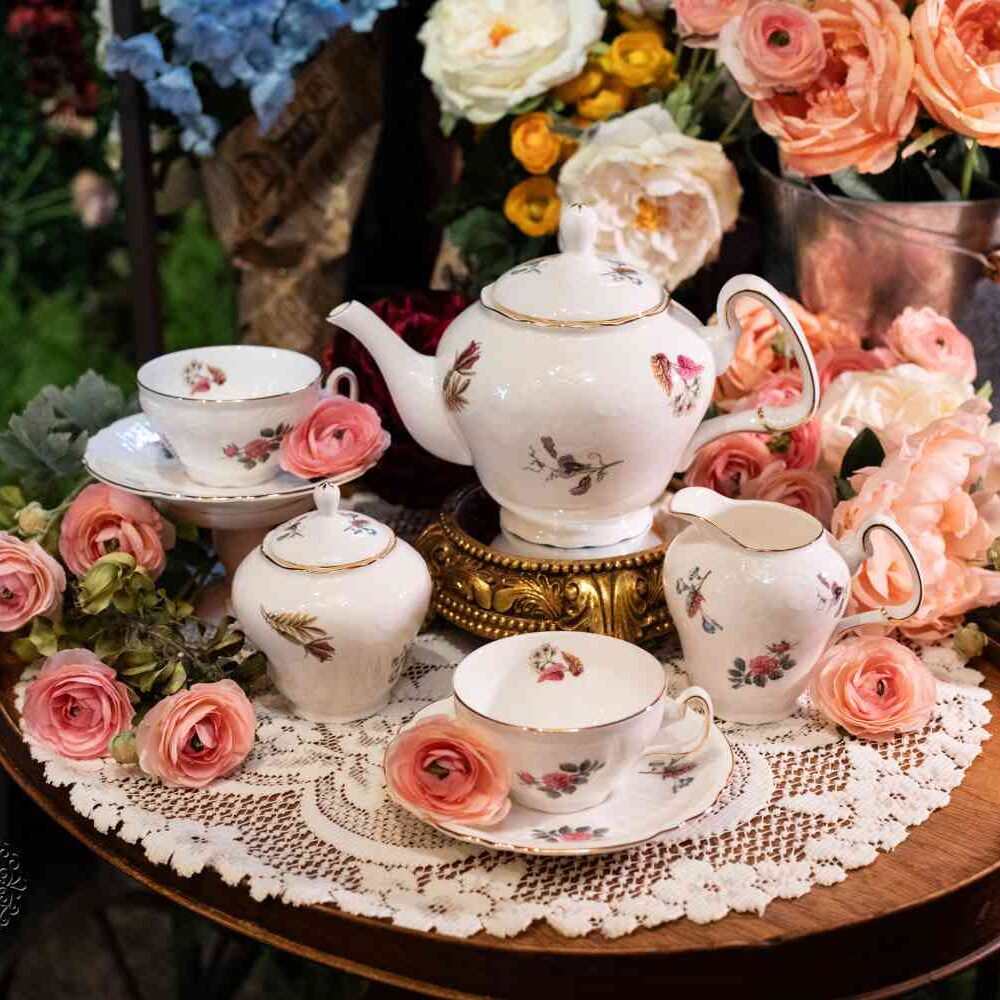fancy china   ティーセット Vintage Duchess Bone China 'Glen 316' - 5 x Tea Trios/Tea Set