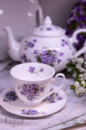 online teashop gift for ta lovers fine bone china wild violets made in england