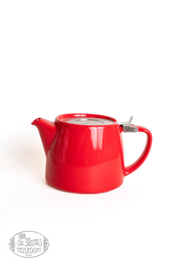st james onlne teashop gifts for tea lover stump teapot with basket infuser red