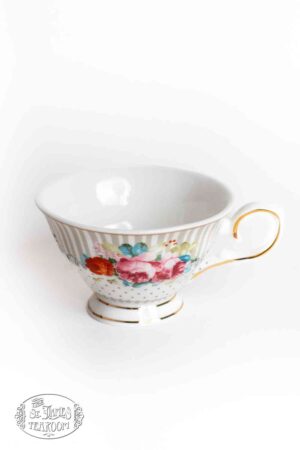 OnlineTeaShopTeaGiftsGreyStripedFloralCup