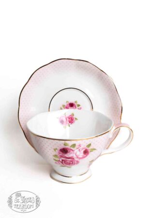 Online Tea Shop Gift for Tea Lovers-China Cup and Saucer Pink Dots