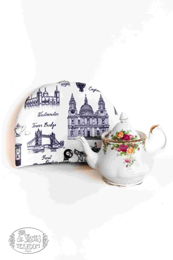 St James Tearoom online teashop gifts for tea lovers Westminster Tea Cozy with a teapot