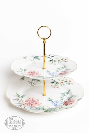 Flower Garden Scallop Two-Tier Tray