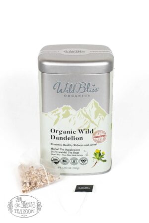 Organic Wild Raw Dandelion Root Tea - Pharmacopoeia Quality Caffeine Free Herbal Detox Support - 25 Plant Based Tea Bags