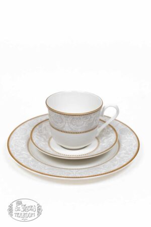 OnlineTeaShopStJamesChinaVictorianDamaskCupSaucerPlateSetSideView