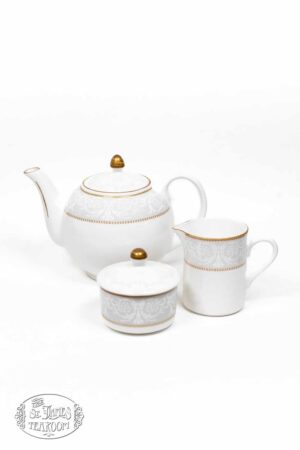 OnlineTeaShopStJamesChinaVictorianDamaskTpotCreamerSugarSet