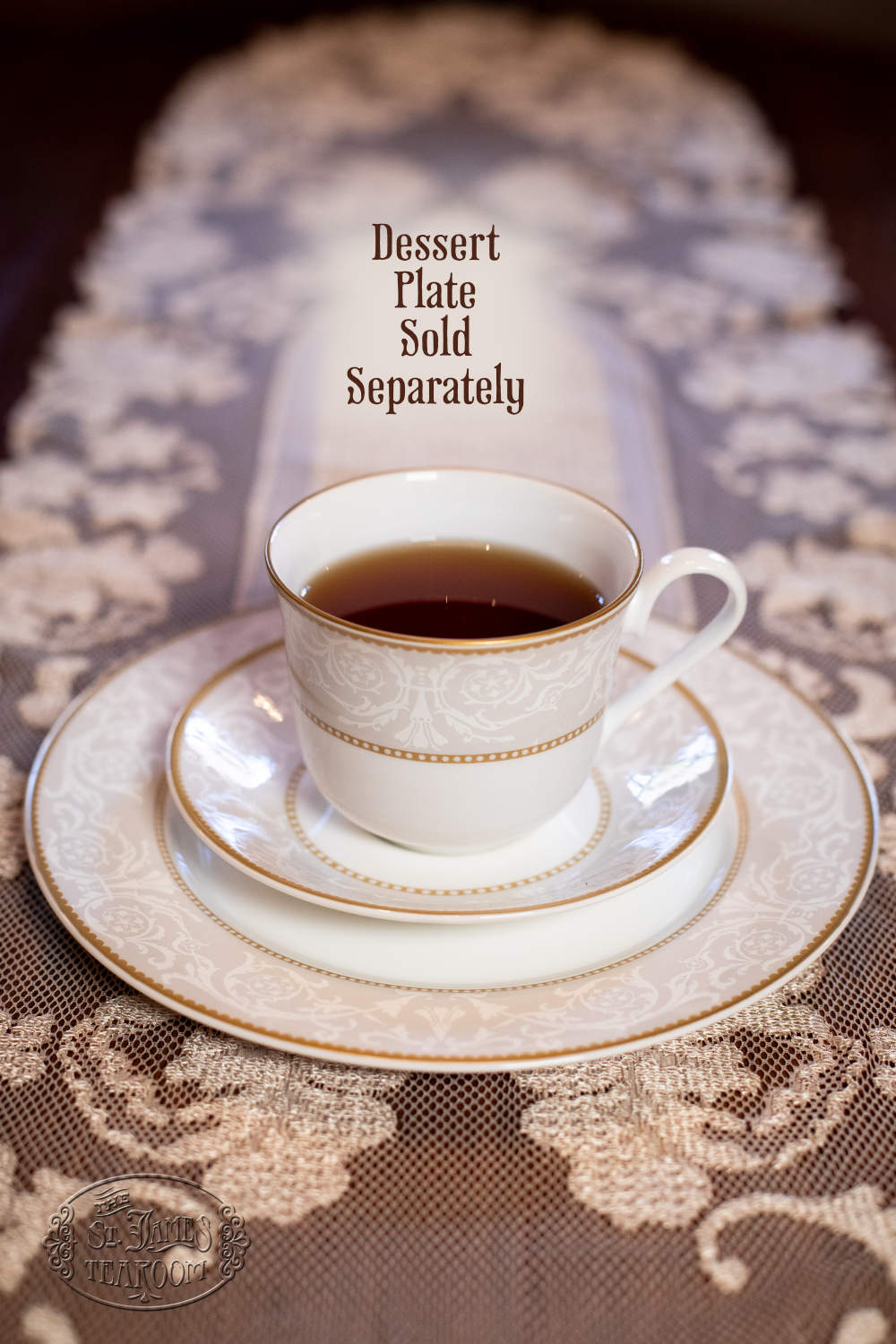 St. James Fine Bone China - Victorian Damask - Cup and Saucer with Dessert Plate Sold Separately