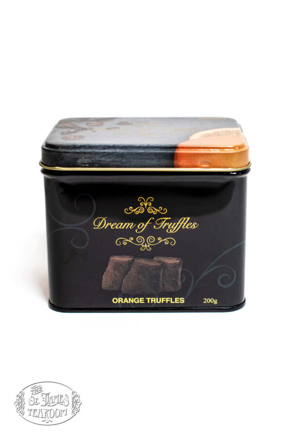 St James Tearoom Online Tea Shop - Dream of Truffles Cocoa Powdered Orange in Gift Tin