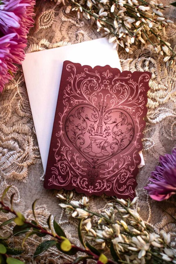 OnlineTeaShopGiftforTeaLoversGreetingCardVignetteBurgundy