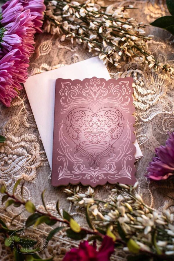 OnlineTeaShopGiftforTeaLoversGreetingCardVignetteDustyRose