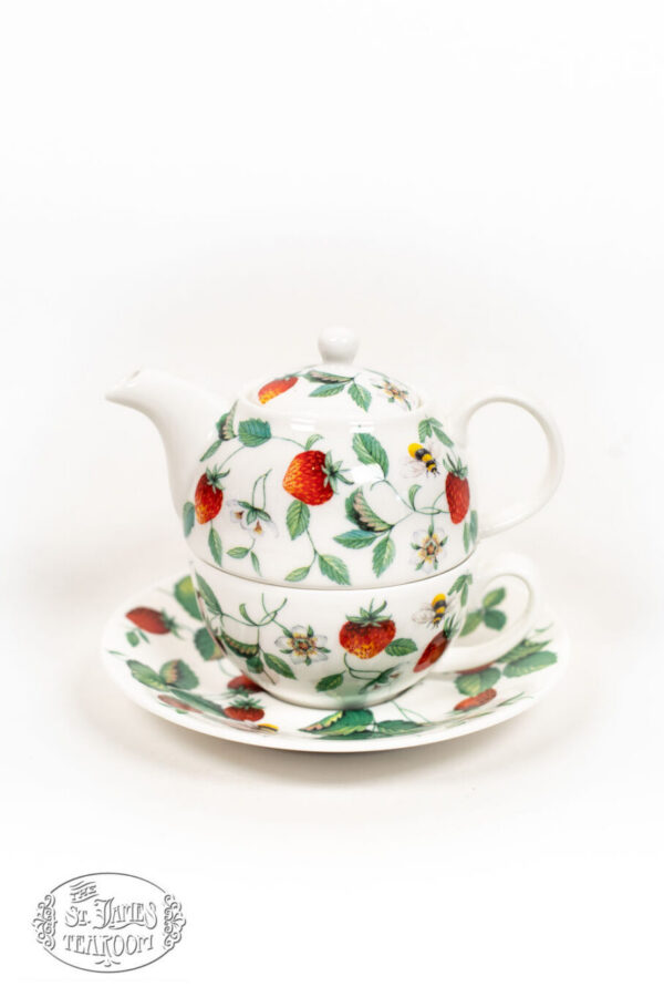 St james tearoom alpine strawberry tea for one set